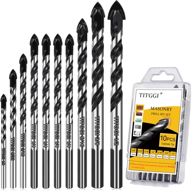 🔧🪚 Fliesenbohrer Glasbohrer Set (10 Stück) - Professionelles Bohrerset für Fliesen, Glas, Keramik