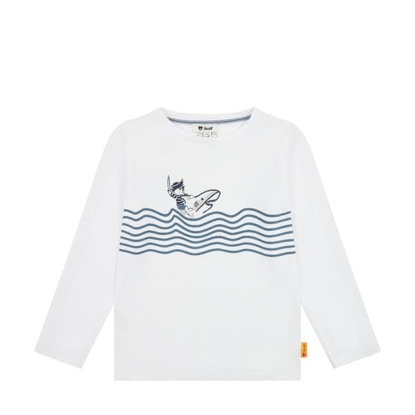 Steiff Jungen T-Shirt Langarm 128 Bright White 🐻👕