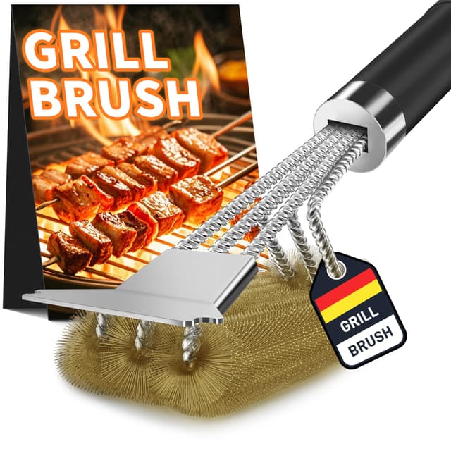 🔥 Grillbürste Messing mit Schaber und Edelstahl Spatel 🔥