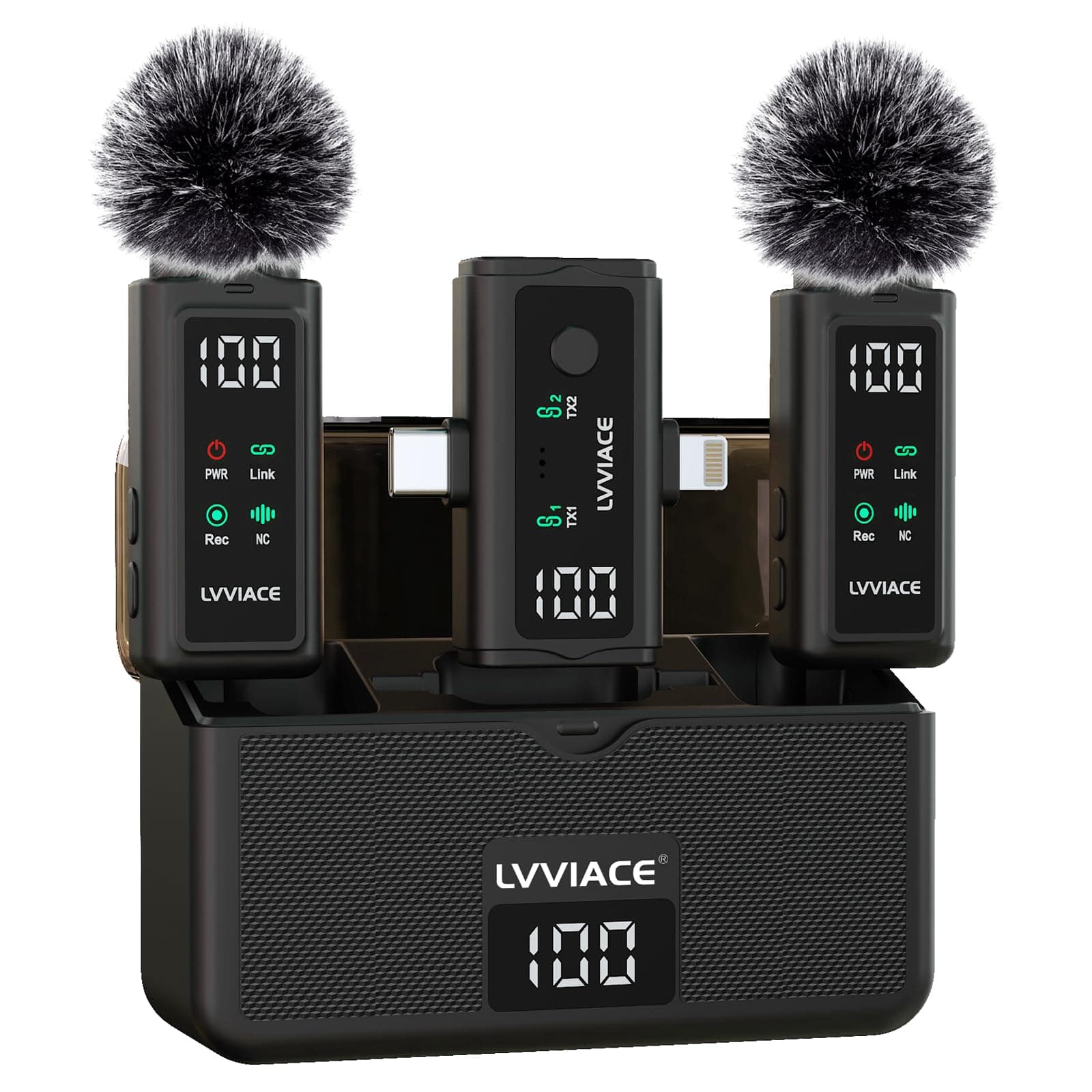 LVVIACE 3-in-1-Lavalier Mikrofon für iPhone, Android, Kamera - Angebot