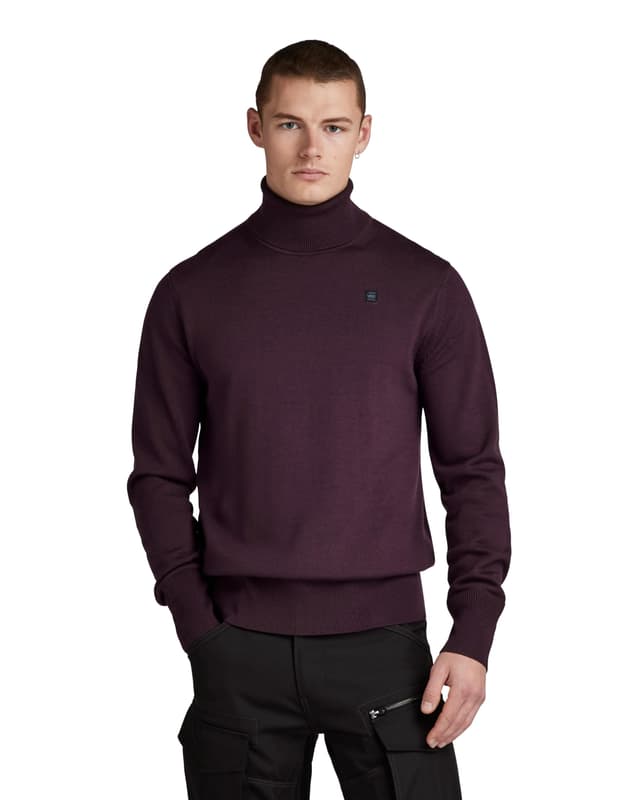 🔥 Super Angebot! G-STAR Herren Premium Core Turtle Knitted Sweater S Purpur