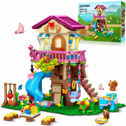 CUBIMANA Baumhaus-Bauspielzeug mit LED-Licht 🌟 Spielzeug für Kinder 🏡