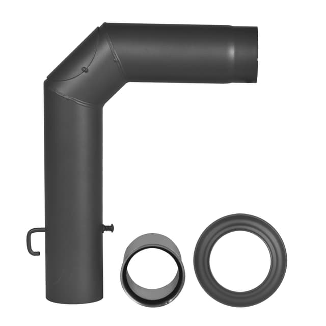 🔥🛠️🏡 FIREFIX Ofenrohrset in 130mm, 3-teilig, schwarz - R130/SET