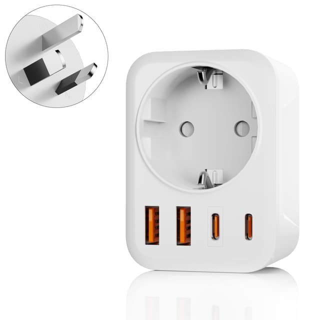 Oliveria Adapter Australien - 5-in-1 Reiseadapter mit 1 AC & 2 USB-C & 2 USB-A 🌎🔌