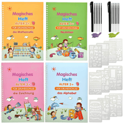 🌟 GOLDGE 4 Stück Magisches Vorschule Übungsheft 📘✨