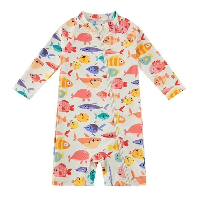 👶🩱 upandfast Baby Badeanzug mit Schrägem Reißverschluss UPF 50+ Badebekleidung für Baby Junge/Mädchen 🐠 2-3 Jahre
