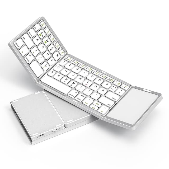 Seenda Faltbare Bluetooth Tastatur mit Touchpad 🌟🔋🔍 - DE QWERTZ Layout