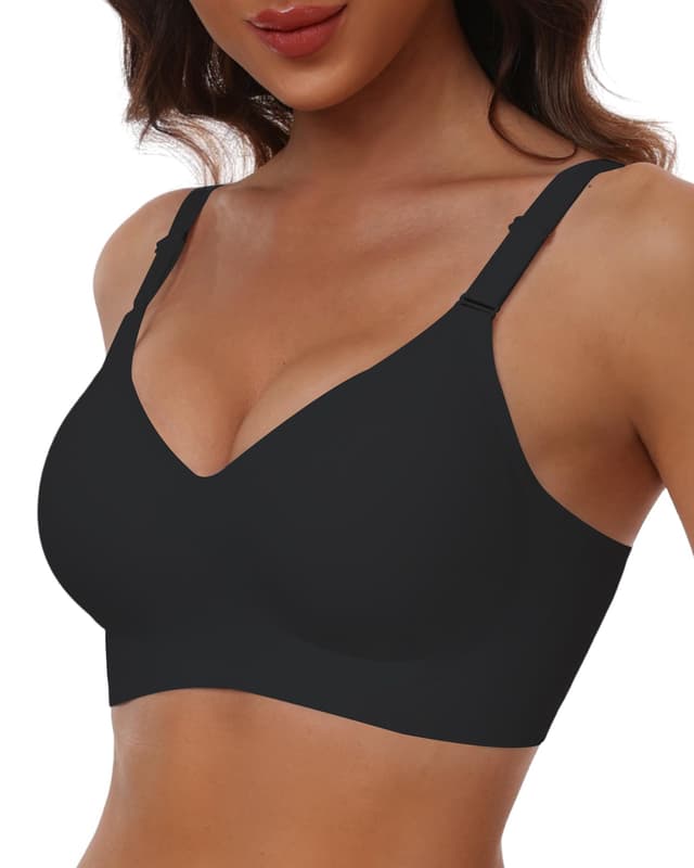 🌟 HORISUN Bequemer, Nahtloser BH mit vollständiger Abdeckung für Damen XL Schwarz 🌟