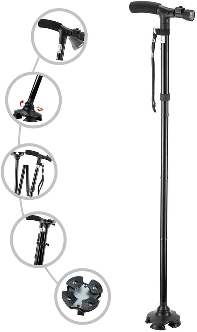 🚶‍♂️ Faltstock mit LED-Lampe für Männer und Frauen - 16.99€
