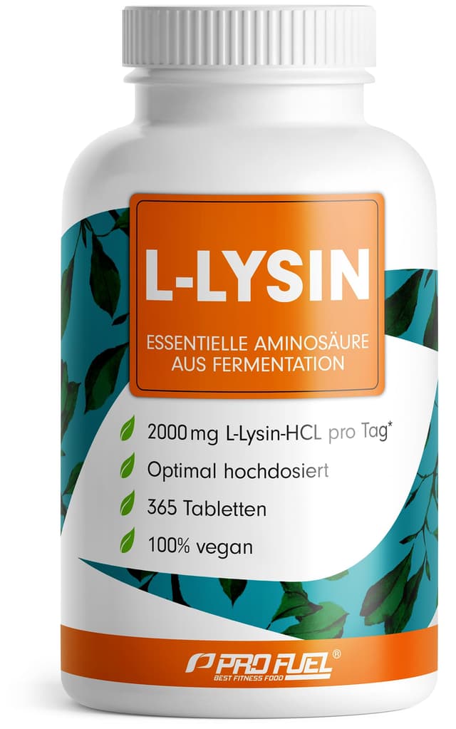 L-Lysin Tabletten 365x - Optimal hochdosiert mit 2000 mg Lysin-HCL pro Tag