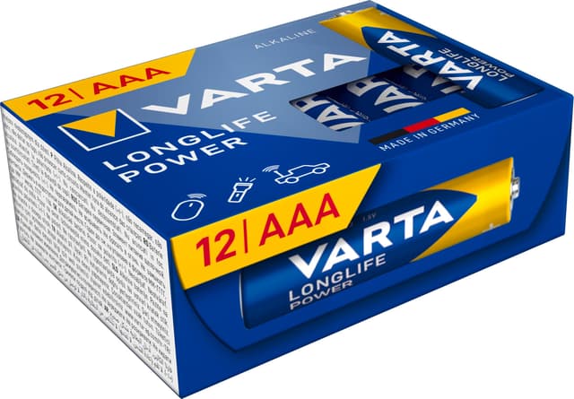 🔋🔋 VARTA Batterien AAA, 12 Stück, Longlife Power, Alkaline, 1,5V - Made in Germany