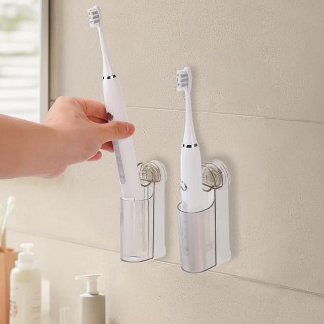 🌟ALULU 2 Stück Elektrische Zahnbürstenhalter Saugnapf - Deal des Tages! 🦷
