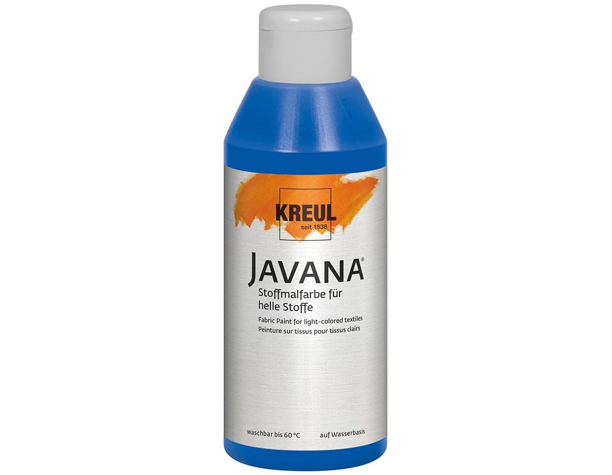 🎨 Super Angebot! KREUL 91307 - Javana Stoffmalfarbe in royalblau, 250 ml Glas