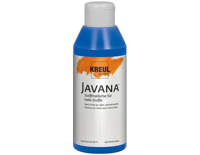 🎨 Super Angebot! KREUL 91307 - Javana Stoffmalfarbe in royalblau, 250 ml Glas