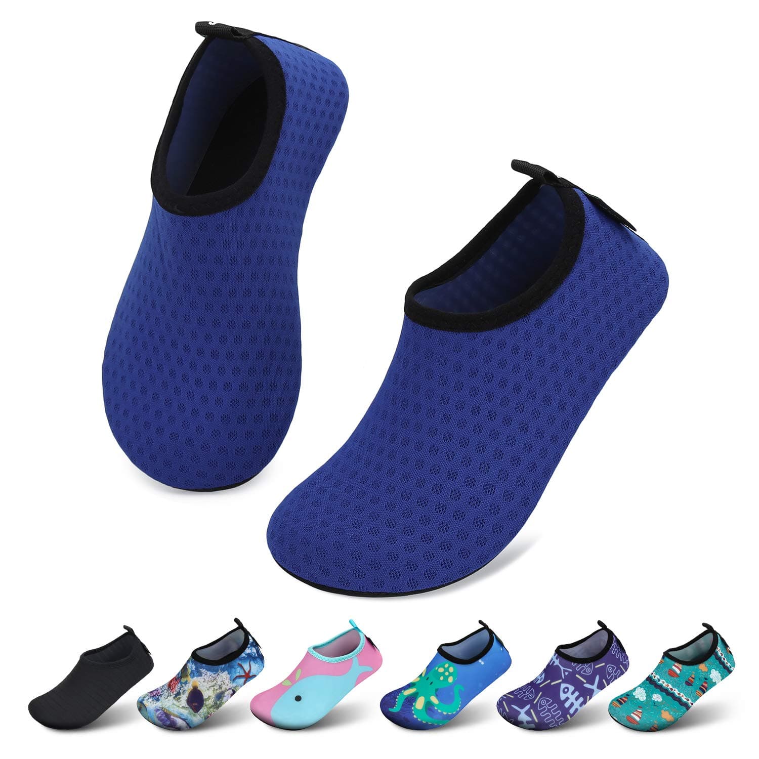 👧👦 SAGUARO Kinder Badeschuhe Mädchen Schwimmschuhe Junge Schnell Trocken Outdoor Aqua Schuhe Pool Yoga 32/33 EU Gefleckblau