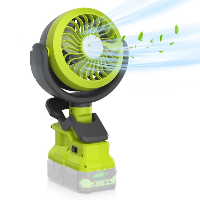 🔥 GGiking Akku Clip Ventilator für Ryobi 18V - Kabellos & 180° schwenkbarer Kopf