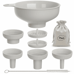 🌟 Pisol Breiter Mund Küchen Trichter 🍲 Lebensmittelqualität Kunststoff-Kochkonservierungstrichter mit 4 Größen Ausläufen ❤️