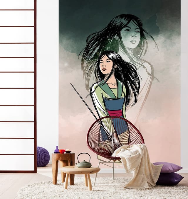 👸🌸 Komar Disney Vlies Fototapete - Brave Mulan - Größe: 200 x 280 cm 👸🌸