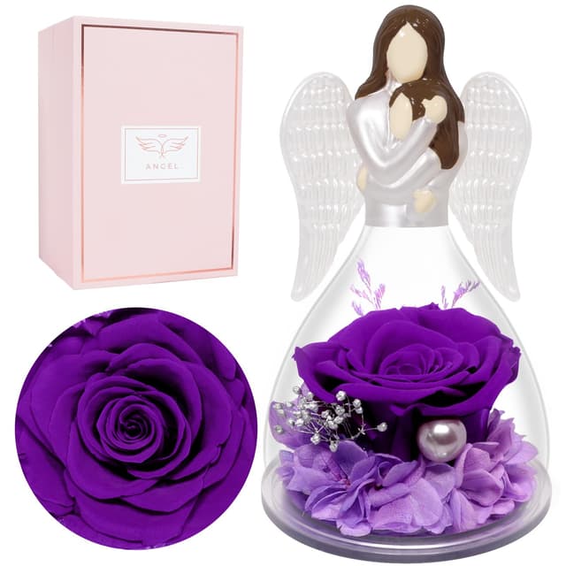 🌹👼 Miofula Ewige Rose Engel Figur - Perfektes Geburtstagsgeschenk für Mama