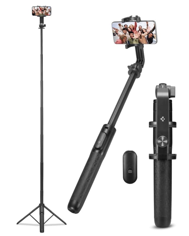 📸 Spigen 160CM Selfie Stick Stativ [Wondersnap] [360° Drehbar] - Schwarz Basic