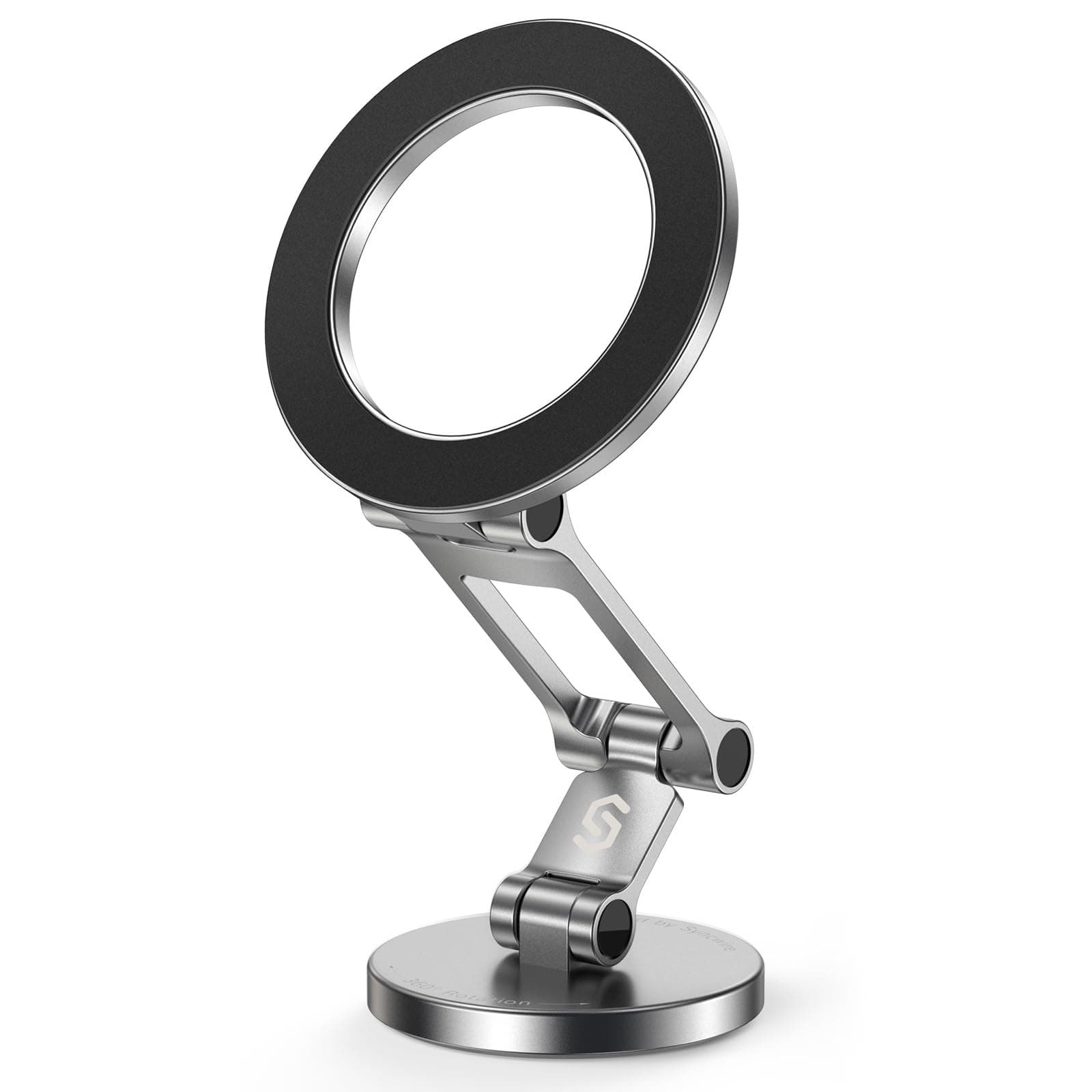 SYNCWIRE Handyhalterung Auto für MagSafe Autohalterung [Flexible DREI Achsen] Ganzmetall Magnetische Handyhalter 360°Drehung KFZ Handyhalterung Auto für iPhone 16 15 14 Pro Max, Alle Telefone Silbertitan 📱🚗