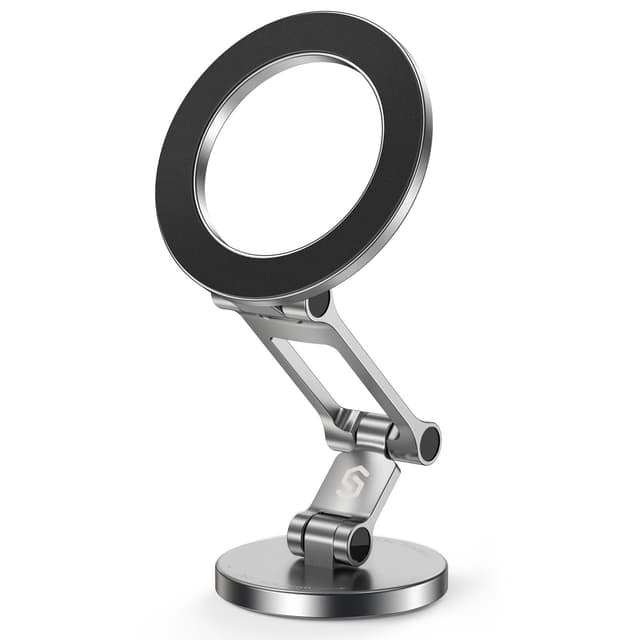 SYNCWIRE Handyhalterung Auto für MagSafe Autohalterung [Flexible DREI Achsen] Ganzmetall Magnetische Handyhalter 360°Drehung KFZ Handyhalterung Auto für iPhone 16 15 14 Pro Max, Alle Telefone Silbertitan 📱🚗