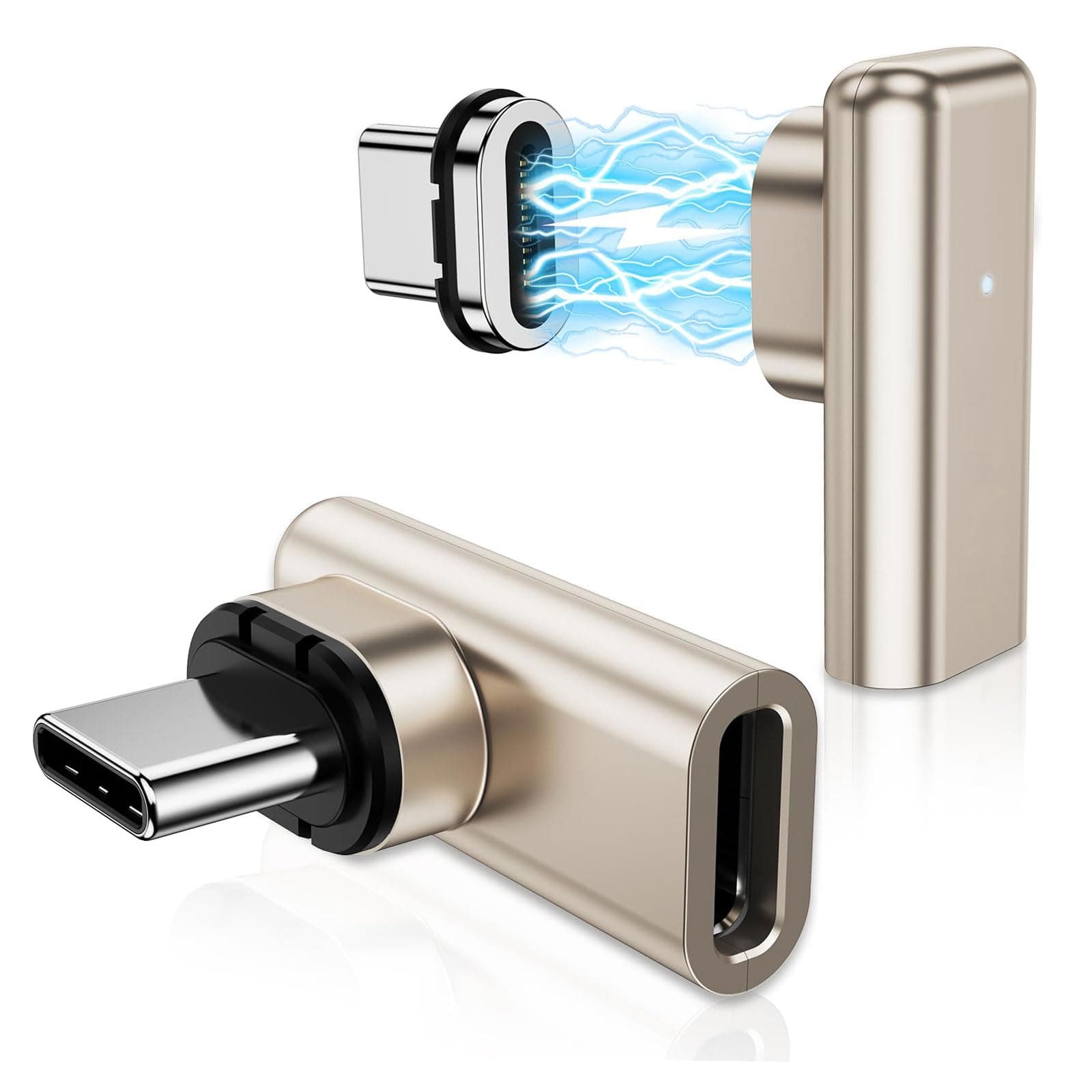 🔌🚀 2er Pack USB C Magnet Adapter 90 Grad, 240W, 8K@60Hz Videoübertragung