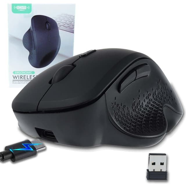 🖱️ Kabellose ergonomische vertikale Maus mit Dual-Modus | Leise wiederaufladbare tragbare Computermaus
