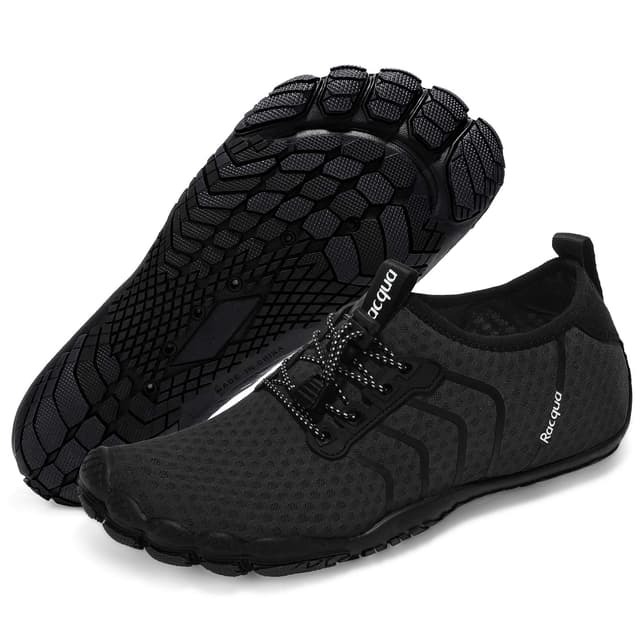 Racqua Barfußschuhe Wasserschuhe Badeschuhe Schwimmschuhe für Damen Herren 40 EU Wz1103 Black 🌊👟