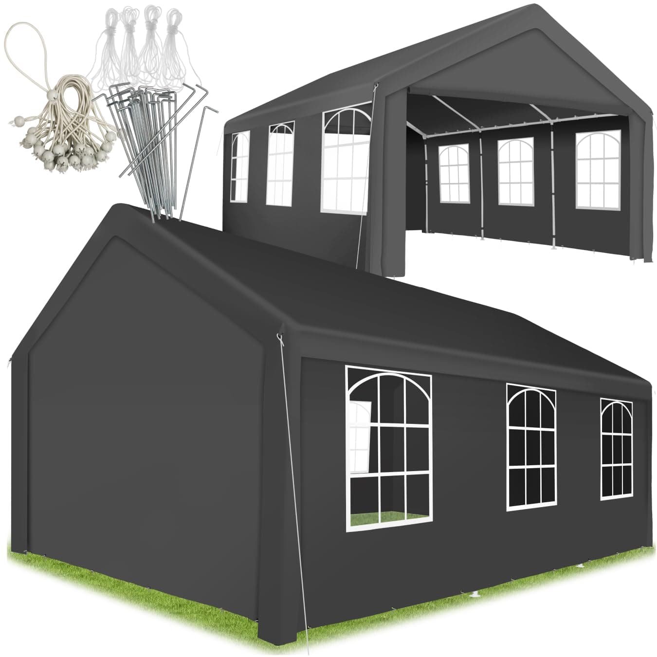 🎉 tectake® Pavillon, Partyzelt 4x6 m, 100% wasserdicht 🌧️
