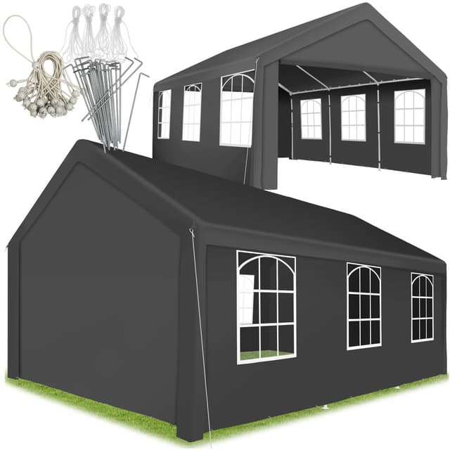 🎉 tectake® Pavillon, Partyzelt 4x6 m, 100% wasserdicht 🌧️