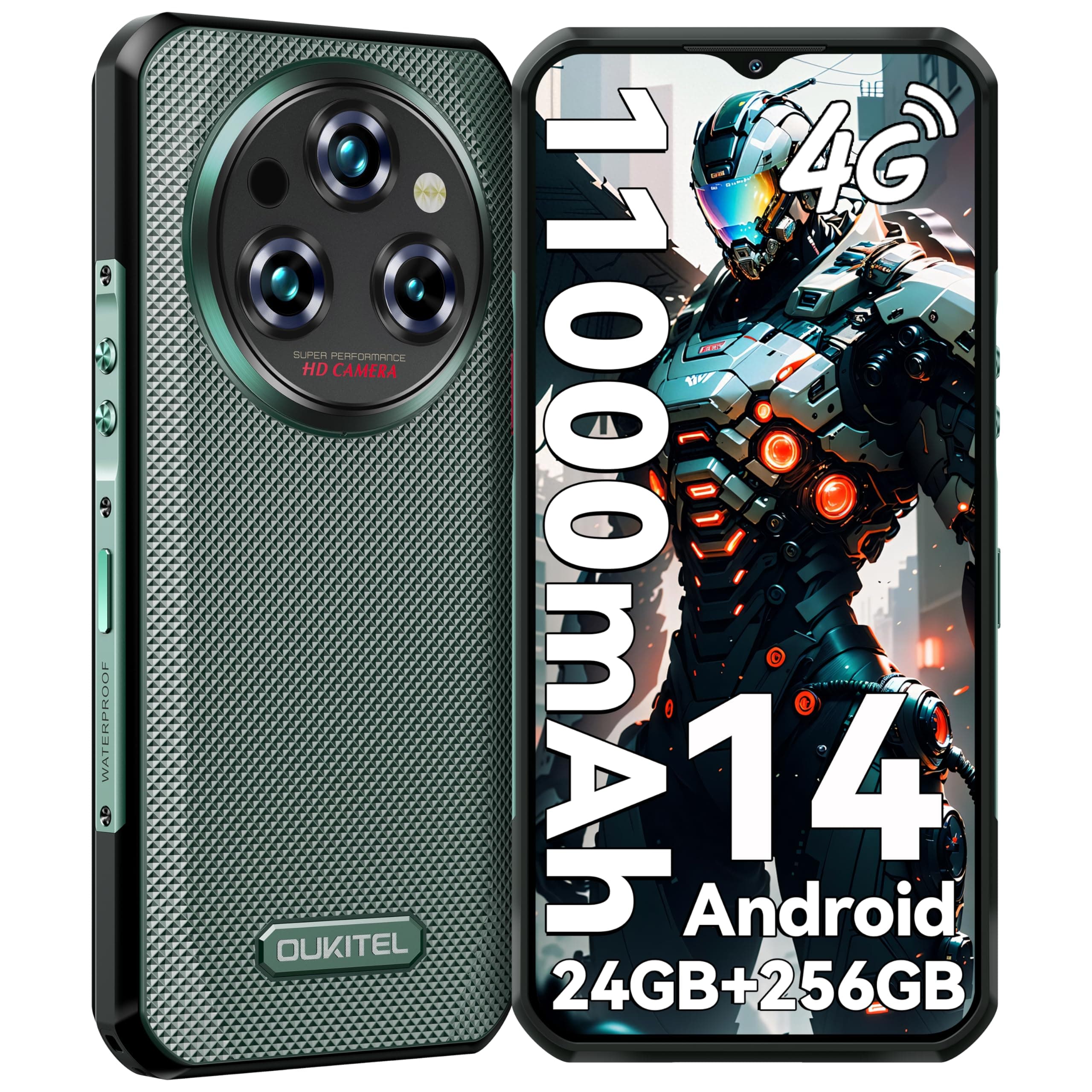 OUKITEL WP35S Outdoor Handy Android 14-11000mAh Smartphone - 24GB RAM + 256GB ROM/1TB - 48MP+16MP+8MP-Kamera
