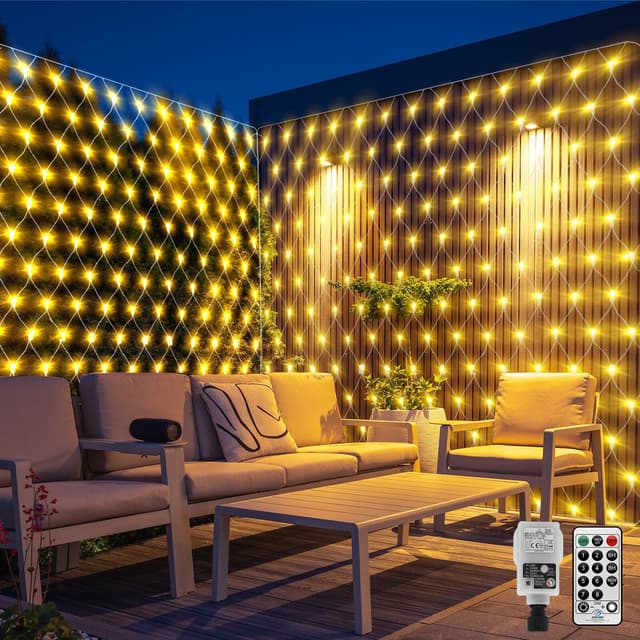 CORST 6x2M Lichternetz Außen Mesh Lichterkette Outdoor mit Stecker