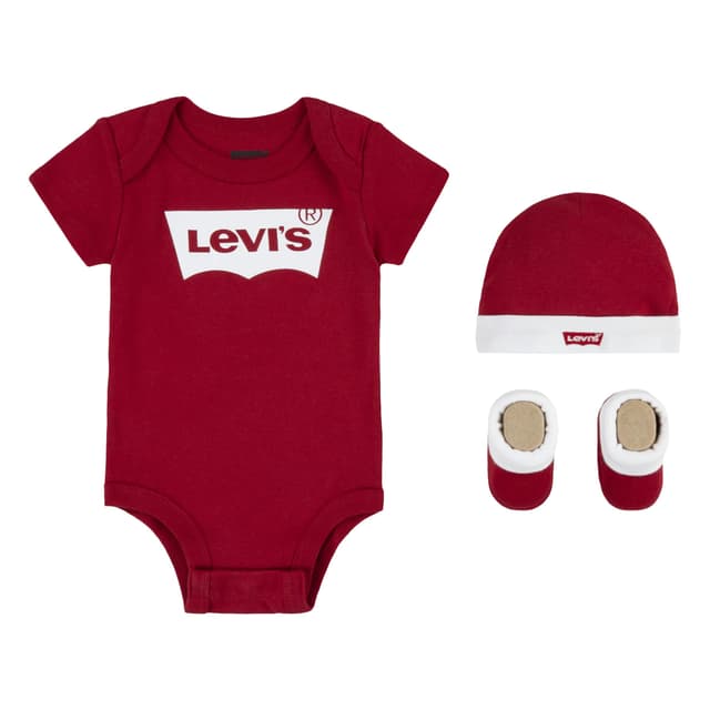 👶👟👕 Levi's Kids Baby-Jungen Kleinkind-Strampelanzug (3er Pack) 0-6 Monate LEVIS RED - Sonderangebot!