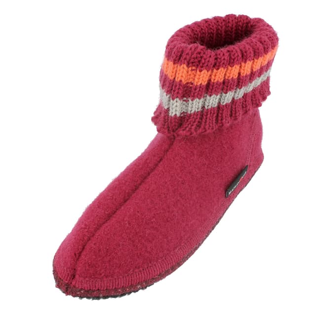Haflinger Hüttenschuh Paul Damen Hohe Hausschuhe 42 EU Burgund 😍🔥