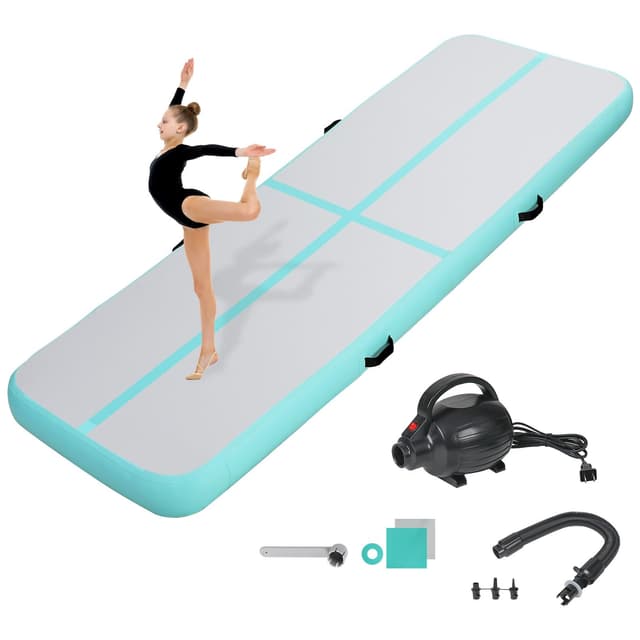 🤸 KIKILIVE 10/20CM Hoch Gymnastikmatte Tumbling Matte, 2/3/4/5/6M Aufblasbar Gymnastik Track Matte Air Turnmatte 🤸