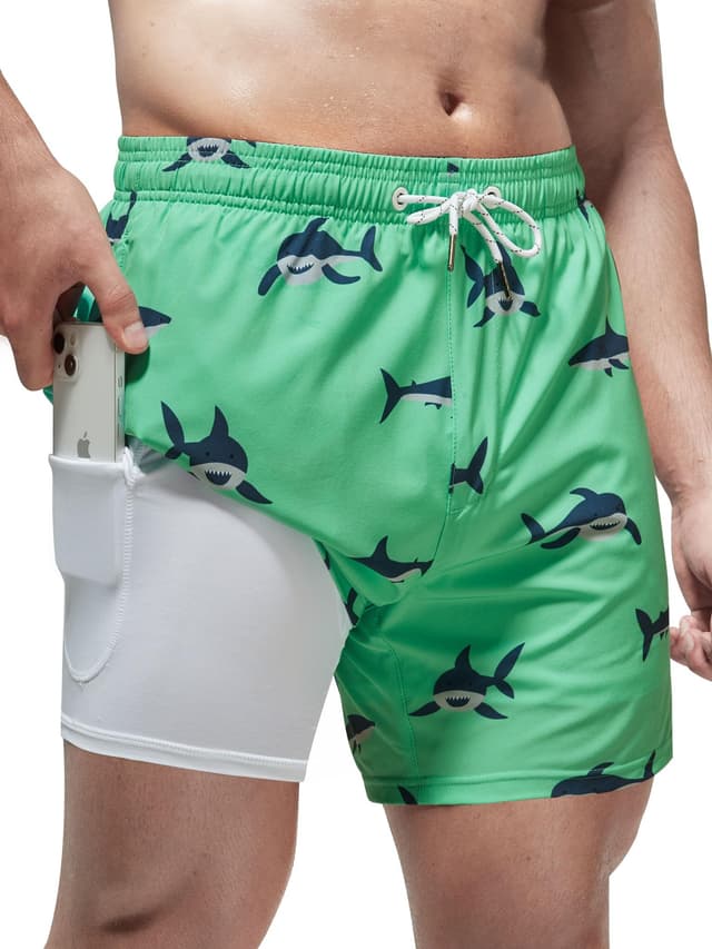 Arcweg Badehose für Herren 🩲 2 in 1 Kompressionsfutter Design