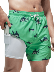 Arcweg Badehose für Herren 🩲 2 in 1 Kompressionsfutter Design