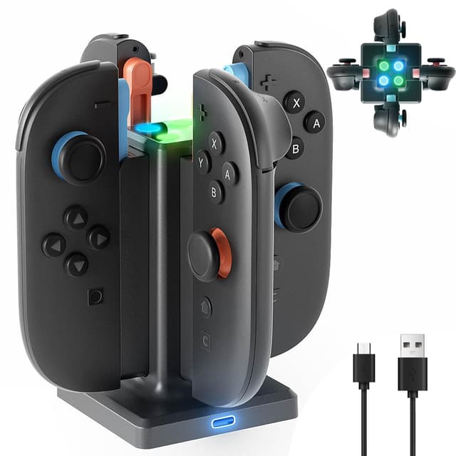 🎮 HEYSTOP Ladestation für Nintendo Switch 2 Joy-Con | 4-Port Joy-Con Magnet Ladestation 🚀