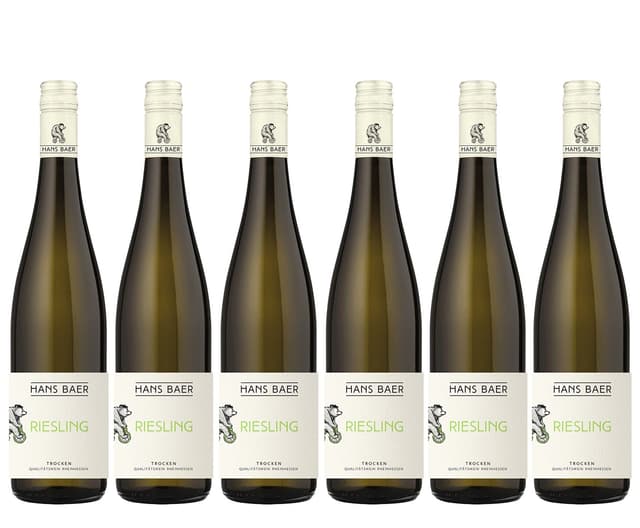 Hans Baer - Riesling Trocken - Weisswein - Qualitätswein aus Rheinhessen, Deutschland (6 x 0.75 l) 🍇🥂