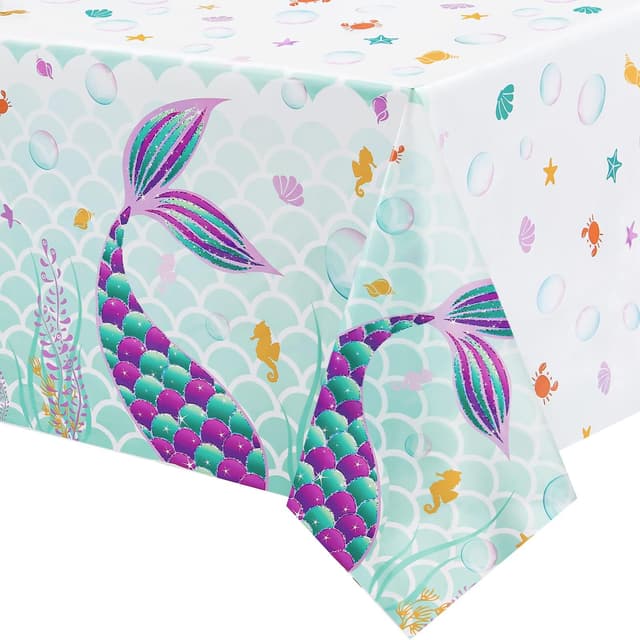 🧜‍♀️ WERNNSAI Meerjungfrau Tischdecke - Partyzubehör für Kinder Mädchen Geburtstag 🎉