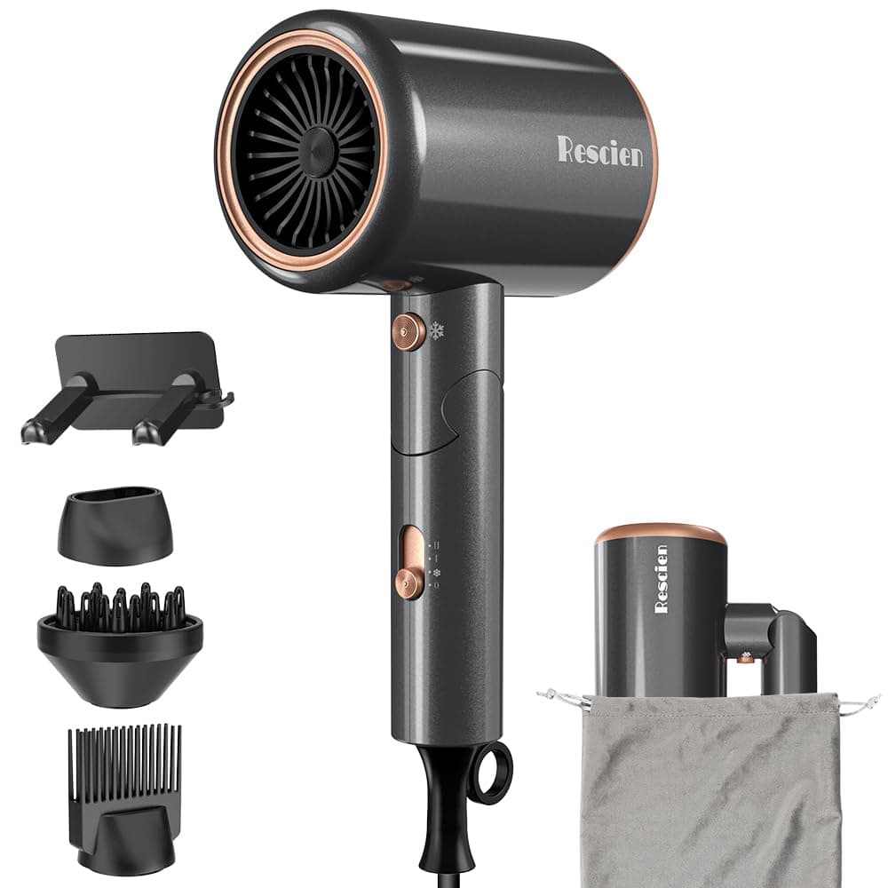 Haartrockner Ionen 2400W Rescien mit Reisebeutel & Halter - [2025 Neu]