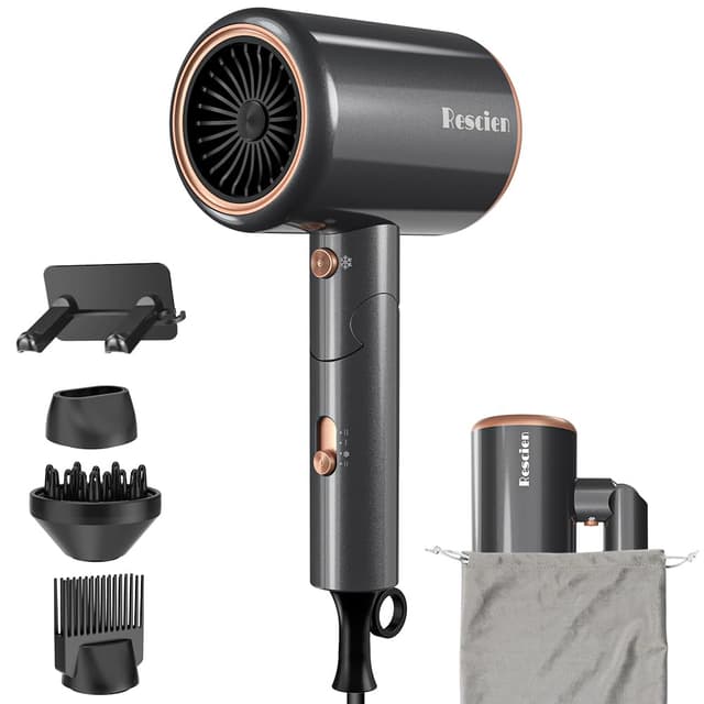 Haartrockner Ionen 2400W Rescien mit Reisebeutel & Halter - [2025 Neu]