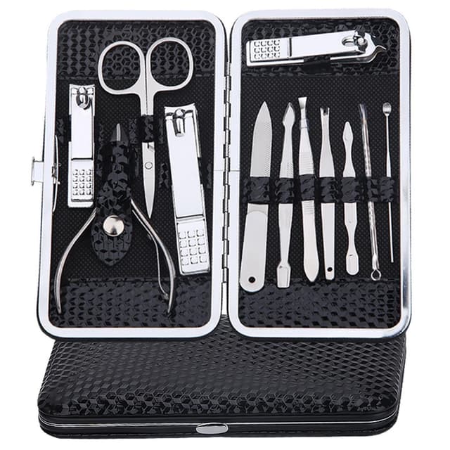 🌟 12 Stück Maniküre Set mit Etui - Nagelreiniger für die Unternagelpflege 🌟