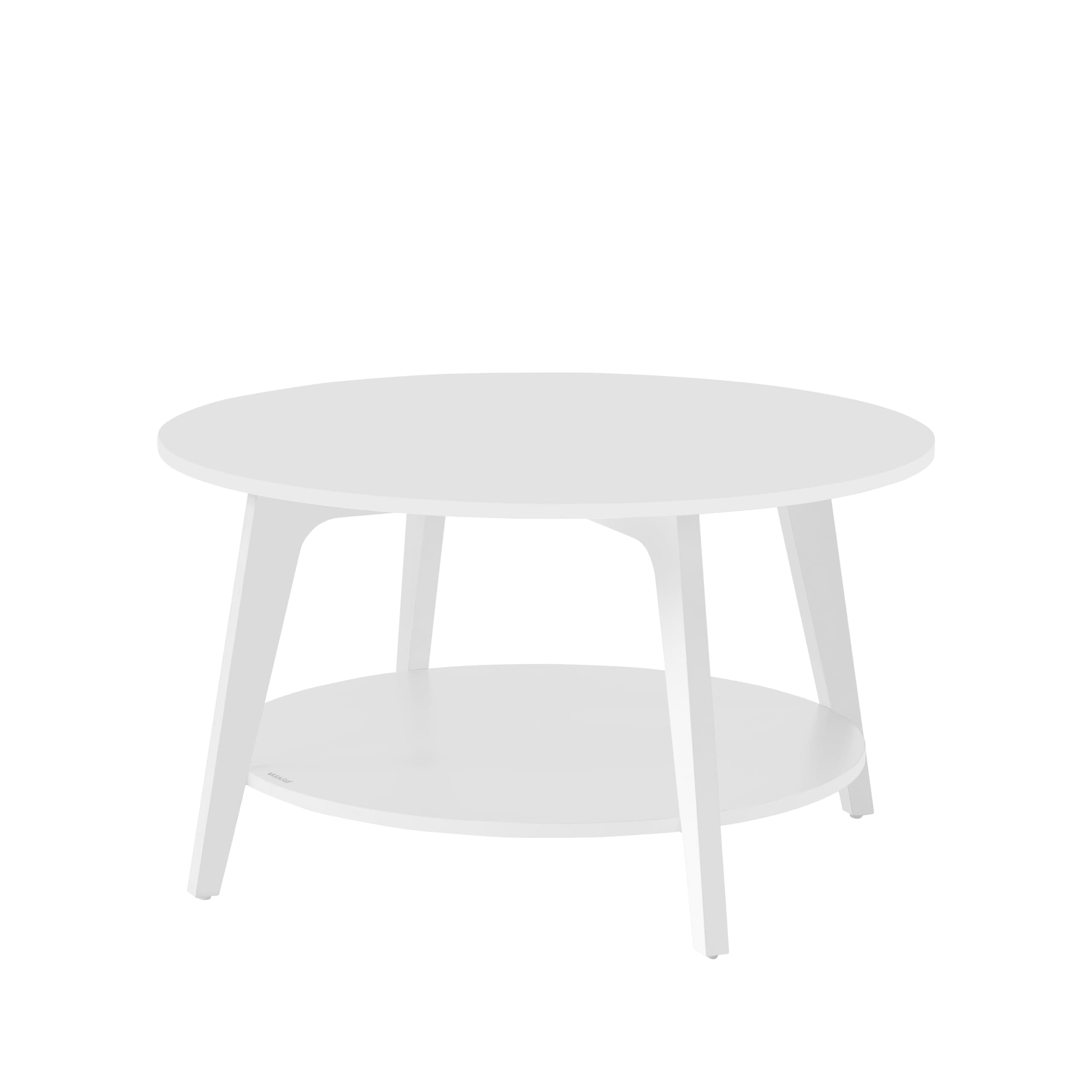 🛋️ VASAGLE Couchtisch rund, Wohnzimmertisch 2 Ebenen, Kaffeetisch für Wohnzimmer, schneeweiß LCT243W14 - Angebot