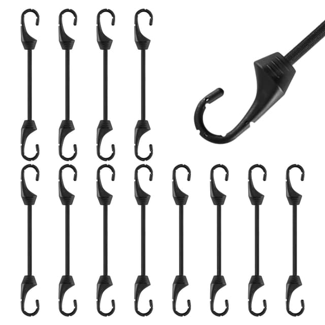 🌟 Akicderu Spanngummi mit Haken - 12 Stück - Robust & Vielseitig 🌈