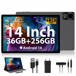Angebot: RUSHAR Tablet 14 Zoll, Android 14 mit 36GB RAM+256GB ROM