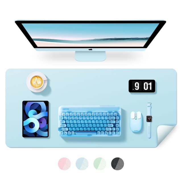 🔵 BUBM Schreibtischunterlage 80x40cm Premium Leder Mauspad 🖱️