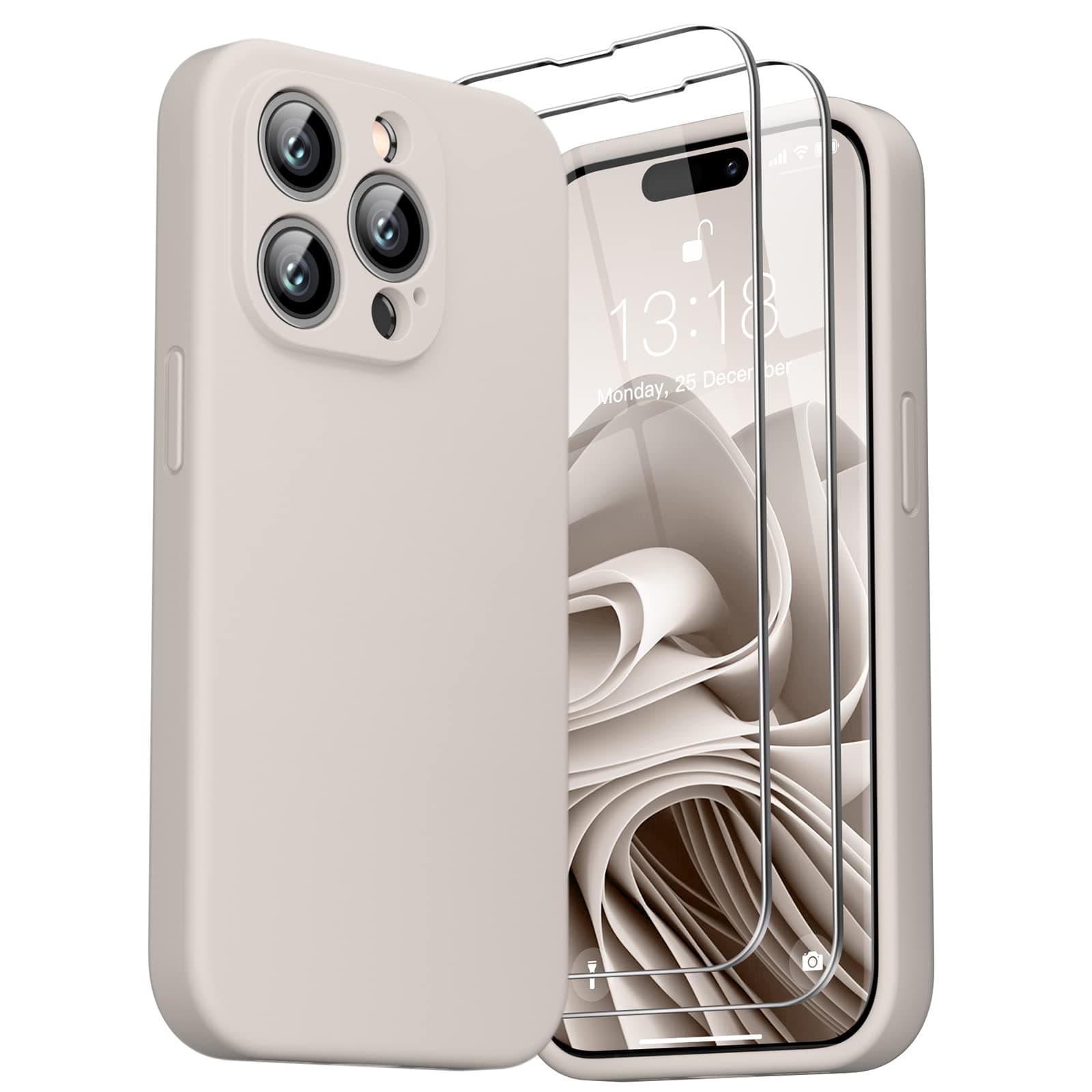 📱 GOODVISH 3 in 1 Hülle für iPhone 14 Pro 6,1 Zoll - SteinGrau