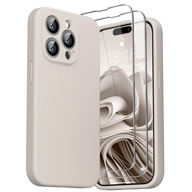 📱 GOODVISH 3 in 1 Hülle für iPhone 14 Pro 6,1 Zoll - SteinGrau